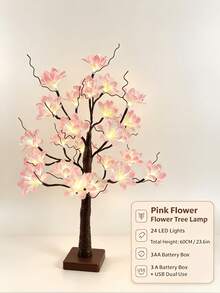 1PC 60CM Pink Fiber Optic Tree Lamp LED Table Light Home Wedding Christmas Decoration - Warm White - View 7