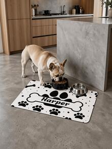 1pc Customized Pet Feeding Mat, Personalized Dog & Cat Name Feeding Placemat, Bowl Mat, Pet Feeding Station Decor, Kitchen Floor Accessory, Pet Lover Gift, Housewarming Gift - Multicolor - View 6
