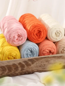Thick Hand-Woven Yarn, Heavy-Duty Craft Fiber, Rough Textured Surface, Soft And Durable, Suitable For Crochet And Knitting Projects, Can Make Sturdy Finished Products, Ideal For DIY Handmade Bags, Carpets And Cushions - Multicolor - View 7