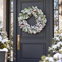 30cm Christmas Decorative Flower Garland Door Hanger - A - View 1