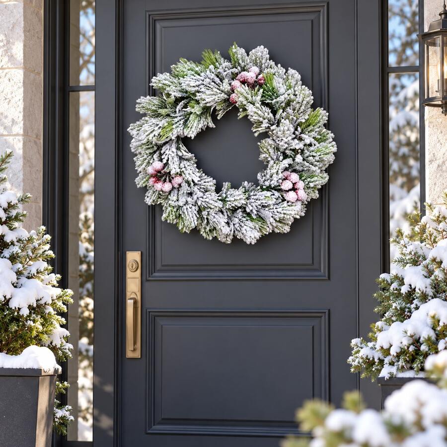 30cm Christmas Decorative Flower Garland Door Hanger - A - View 1