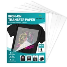 5pcs 8.5"X11" Heat Transfer Paper, Suitable For Light And Dark Fabrics, Can Be Printed With Inkjet Printer, Transfer Patterns To White/Dark T-Shirts, Bags - White - View 8