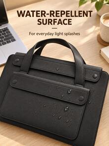 1pcsPU Laptop Bag For MacBook Air 13 Pro 15/16 Inch Notebook Sleeve, Simple Protective Computer Liner Bag For Work Travel Daily Use - Multicolor - View 6