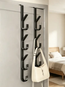 2pcs/1pc Carbon Steel Door Hooks - Heavy Duty Metal Multi-Function Towel Rack, Hooks, Door Hooks, Handbag Hooks, Door Hooks, Space-Saving Vertical Design Storage Hooks Rack, Key Hooks Wall, Hooks, Bathroom Door Towel Rack, Titanium Gold - Multicolor - View 11
