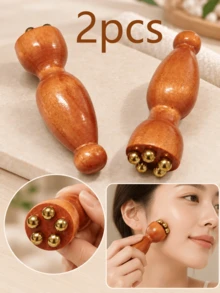 2pcs Facial Massage Tools, Small Lotus Pure Brass Gua Sha Massage Stick, Pressing Rod, Skincare Tool, Body Massager, Massage Roller, Lymphatic Massage - Multicolor - View 10