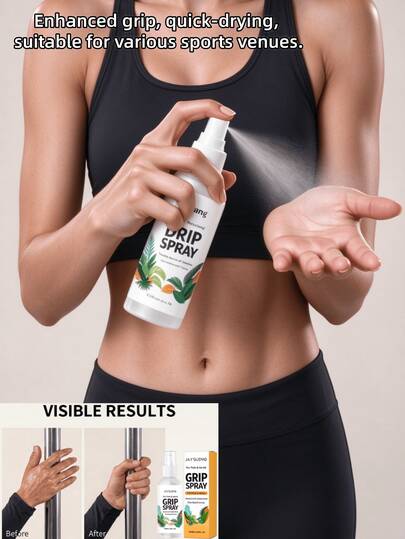 JAYSUING Anti-Slip Spray, Enhances Grip, Quick-Drying, Multi-Scenario Application, Sweat-Resistant, Lightweight, No Residue, Enhances Palm Grip, Suitable For Various Sports Training Designs Requiring Grip, Portable Compact Bottle Can Be Carried In Gym Bag, Suitable For Pole Dance, Aerial Silk, Pull-Ups, Pickleball And Other Sports