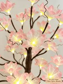 1PC 60CM Pink Fiber Optic Tree Lamp LED Table Light Home Wedding Christmas Decoration - Warm White - View 6