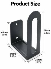 2/4pcs No-Drill Wall-Mounted Storage Rack, Multi-Function Hanging Storage Shelf, Floating Shelf With Adhesive Tape, Suitable For Bathroom, Kitchen And Bedroom Clutter Storage - Black - View 2