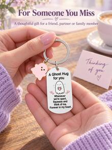 Cute Ghost Keychain, Pink Heart Message Metal Bag Charm, Suitable For Handbags And Backpacks, Ghost Hug Gift, Halloween Gift, Christmas Stocking Filler - Multicolor - View 8