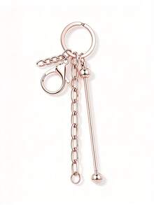 13/62/124pcs Beaded Keychain Kit, Includes 4 Blank Beaded Rods, Keychains, Chains, Open Rings - Silver/Gold/Rose Gold Blank Beaded Keychains - Beaded Keychain Making Gifts, Wallet Making, DIY Wallet Making - Keychain - View 7