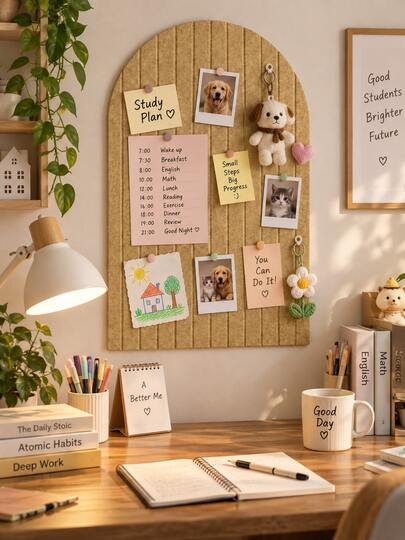 1 Stück bogenförmiges gestreiftes Filz-Memo-Board ohne Bohren, Pinnwand für Wand, Vision Board/Postkarten/To-Do-Liste Display Board, ästhetische Deko für Schlafzimmer-Makeover, Filz-Memo-Board/Pinnwand, Pinnwand aus Filz, Memo-Board, selbstklebendes Wandboard, Foto-Display-Board, Schreibtisch-Deko-Board, Büro-Deko-Board