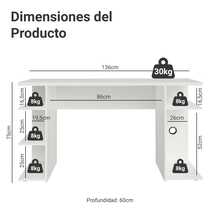 Escritorio Gamer Madesa Para Pc Y Consola - Blanco - Ver 4