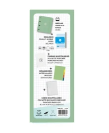 LIDERPAPEL Antartik Carpebloc A4 Binder With 5mm Grid Refill, 4 Rings, 35mm, Assorted Colors, Durable And Resistant, Offers Protection Against Impacts And Light Moisture, First-Class Quality Guaranteed - MATCHA GREEN - View 6