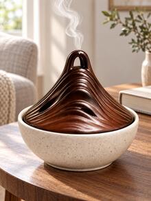1pc Mountain Landscape Incense Burner, Deep Green Zen Decor, Nature-Inspired Aromatherapy Accent, Meditation Ornament, Sculptural Home Decor, Suitable For Living Room, Bedroom, Desk - Multicolor - View 3