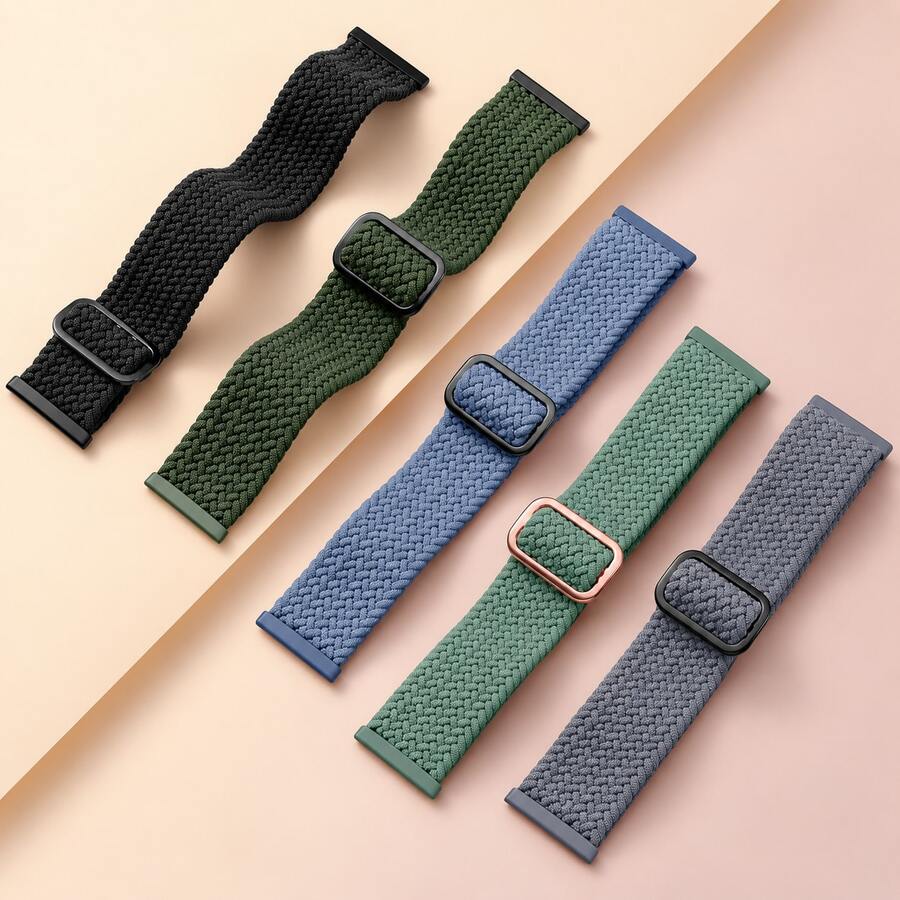 1 Pack Braided Nylon Bands Compatible With Versa 4/ Versa 3/Sense 2/Sense 1,Soft Stretchy Elastic Nylon Sport Loop Strap For Women Men - For Versa 3/ Versa 4 - View 1