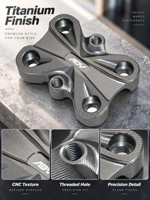 Motorcycle Handlebar Clamp, CNC Aluminum Alloy Handlebar Riser Clamp Cover, Top Triple Clamp Handlebar Mount Cover, Handlebar Pressure Block Replacement Parts, ADV Adventure Bike, Street Bike, Off-Road Riding Customized Motorcycle Handlebar Parts - A - View 9