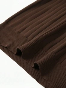 Men's Summer Fashion Ribbed Polo Knit Shirt, Thin Short Sleeve - Brown - View 11