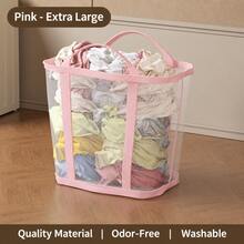 1pc Large Capacity Dirty Laundry Basket, Household Bathroom Clothes Organizer, Wall-Mounted Foldable Laundry Storage Bin - Multicolor - View 15