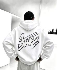 Sudadera stwd con estapado grande en la parte trasera y logos pequeños adelante unisex - Blanco - Ver 1