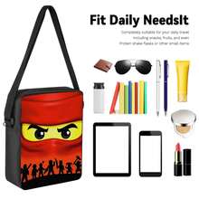Pixel Art Red Squad Print 3 Pieces Set Large Capacity Backpack + Crossbody Bag + Pencil Case Adjustable Breathable Shoulder Straps Theme Daily Commute Storage Set - Printed Bag - View 3