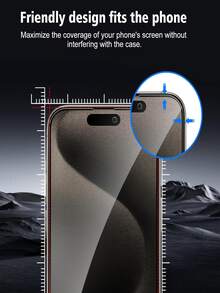 3Pcs Privacy Tempered Glass Screen Protection, Anti Peeping Phone Screen Protector, Full Coverage Scratch Resistant Glass Film, Case Friendly Screen Guard Compatible With IPhone 18 17 Pro Max 16 15 14 13 12 11 - Black - View 6
