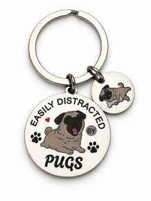 Pug Gifts For Pug Lovers Pug Keychain For Women Men Pugs Themed Gifts For Dog Mom Dad Funny Keychain - Multicolor - View 6