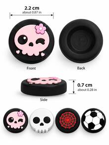 Jemdura Analog Joystick Caps For P4/P5, Xb-Ox And Switch Pro Controllers (2pcs) - Featuring Football, Skull And Spider Web Patterns, These Silicone Caps Are The Perfect Choice For Customizing Controllers And An Ideal Halloween Gift. - View 5