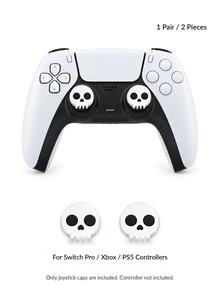Jemdura Analog Joystick Caps For P4/P5, Xb-Ox And Switch Pro Controllers (2pcs) - Featuring Football, Skull And Spider Web Patterns, These Silicone Caps Are The Perfect Choice For Customizing Controllers And An Ideal Halloween Gift. - View 9