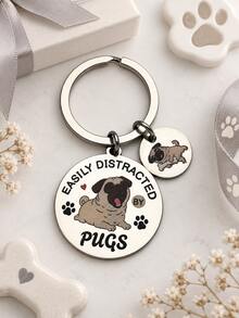 Pug Gifts For Pug Lovers Pug Keychain For Women Men Pugs Themed Gifts For Dog Mom Dad Funny Keychain - Multicolor - View 3