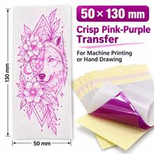 Mini Pink Tattoo Transfer Paper, Professional Plastic Sheets With HD Transfer Patterns, Suitable For C50 Printer, 20/40 Sheets, Small Compatible For Tattoo Artists, For Tattoo Studio Supplies - View 3
