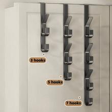 2pcs/1pc Carbon Steel Door Hooks - Heavy Duty Metal Multi-Function Towel Rack, Hooks, Door Hooks, Handbag Hooks, Door Hooks, Space-Saving Vertical Design Storage Hooks Rack, Key Hooks Wall, Hooks, Bathroom Door Towel Rack, Titanium Gold - Multicolor - View 7