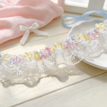 Macaron Rainbow Floral Ruffle Lace Trim, Lolita Dress Ruffle Lace Ribbon, Hair Bow, Pastoral Home Decor, DIY Handmade - A - View 6