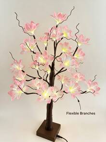 1PC 60CM Pink Fiber Optic Tree Lamp LED Table Light Home Wedding Christmas Decoration - Warm White - View 5