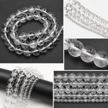 4/6/8/10mm Natural White A Crystal Round Beads - Loose Gemstones For DIY Jewelry Making, Natural Beads For Bracelets And Necklaces - Clear - View 1