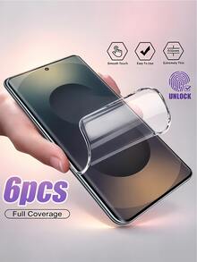 6Pcs Clear Hydrogel Screen Protection, Full Coverage Flexible HD Phone Screen Protector, Thin Sensitive Touch Self Healing Screen Film, Case Friendly Scratch Resistant Screen Guard Compatible With IPhone 18 17 Pro Max 16/Compatible With Samsung Galaxy S26/Compatible With Xiaomi 17T 15T 14T Note 17 Honor 600 - Clear - View 11