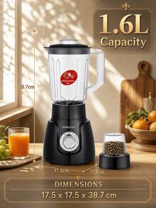 SOKANY Multifunctional Juicer, Blender, Grinder, Meat Grinder, With Grinding Cup, Multifunctional, Stainless Steel Blades, Fast Juicing, Meat Grinding, Juicing, Coffee Grinding, 1.6L Large Capacity, 2-Speed Adjustable, Easy To Clean And Store, Suitable For Home Use. - Black - View 7