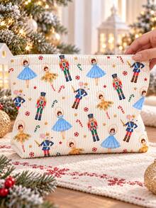 New Nutcracker Print Makeup Bag | French Print Travel Organizer | Travel Essential | Pool Must-Have | Toiletry Bag | Pool Storage Bag | Mother's Day Gift | Teacher's Day Gift | Suitable For Moms, Teachers, Friends And Nurses | Home Essential | Graduation Gift | Easy To Clean Design | Portable Makeup Bag - Multicolor - View 3