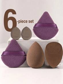 6pcs/Set Makeup Sponge Set, Velvet Powder Puff, Concealer Sponge, Makeup Powder Puff, Makeup Blender, Makeup Tools, Mixed Beauty Sponge Helps Perfect Application Of Liquid, Cream And Foundation, Multi-Color Makeup Sponge, Non-Latex Dry & Wet Foundation Sponge, For Face Concealer Makeup, Velvet Triangle Powder Puff, Beauty Sponge, Makeup Blender, Makeup Puff - Multicolor - View 10