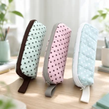 Tempat Pensil Polkadot Cokelat Mint, Gaya Korea Musim Panas, Tempat Pensil Kapasitas Besar - bintik-bintik - View 5