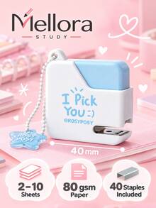 Cute Mini Sugar Cube Stapler, Portable Pocket Stapler With Star Pendant, No.10 Staples For Student School Office - Multiple Styles - View 4