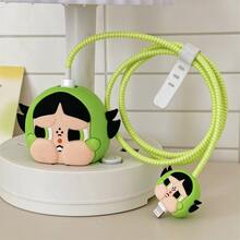 Warner Bros 1Set The Powerpuff Girls Charger And Cable Case, Cute Pink Protective Cover Compatible With Iphone 18W/20W Adapter, Data Cable Protection, Durable And Stylish, Charging Head Cover And Data Cable Protective Cover Set, Mobile Phone Data Cable Protection Data Cable Accessory Storage Protection Cover, Party Small Gift, Suitable For The Powerpuff Girls Fans, Perfect Birthday, Holiday, Party, Halloween, Christmas, New Year Gift For Family And Friends - Multicolor - View 4