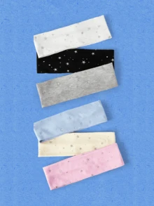 Popjeli 1-3pcs Women's Soft Non-Slip Star Print Headbands,Elastic Yoga Sports Hair Accessories,Versatile For Daily Wear Summer Beach - Multicolor - View 1