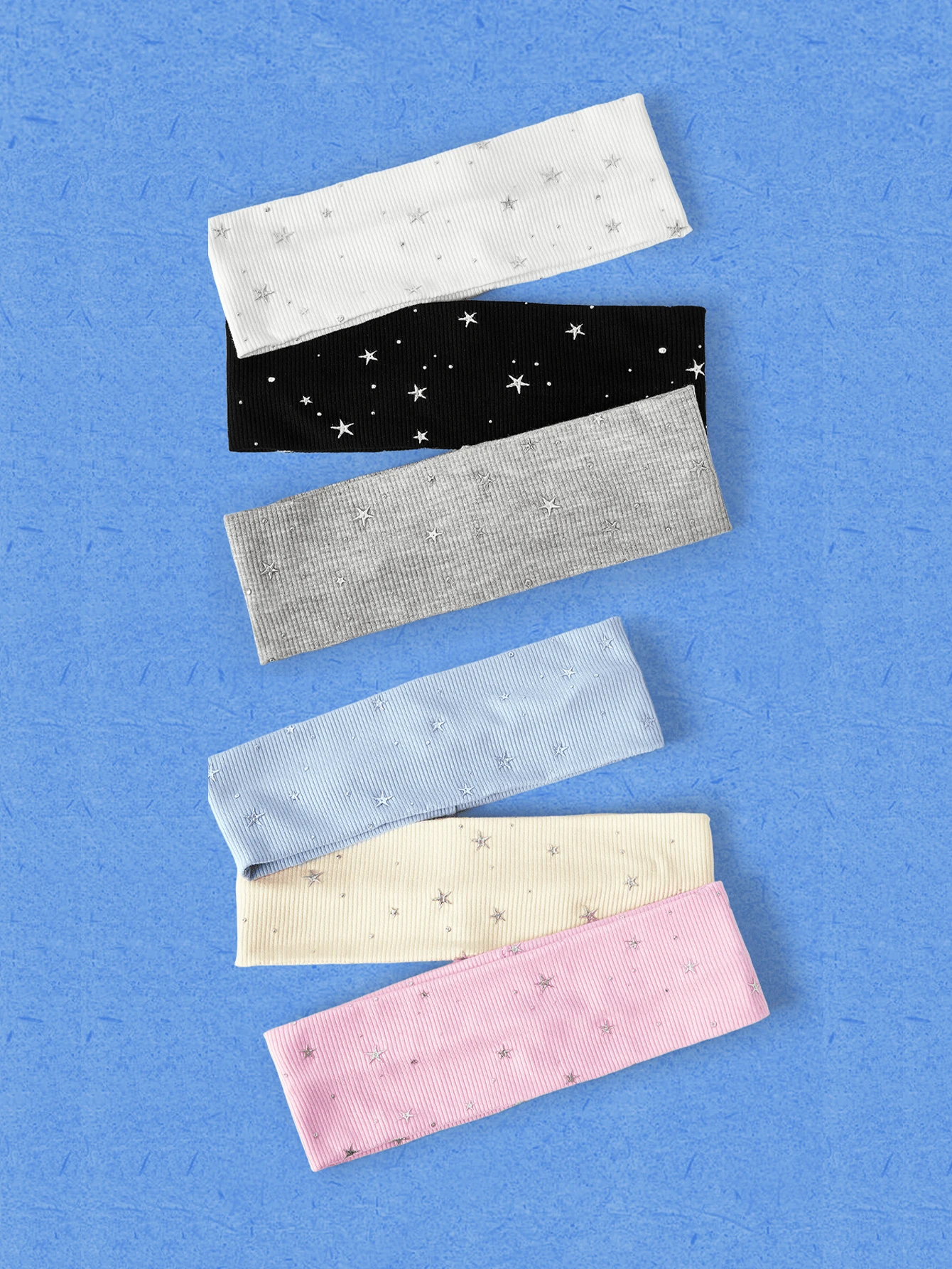 Popjeli 1-3pcs Women's Soft Non-Slip Star Print Headbands,Elastic Yoga Sports Hair Accessories,Versatile For Daily Wear Summer Beach - Multicolor - View 1