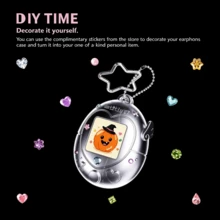 Apple Earphone Protective Case With 2 Interchangeable Pattern Cards, DIY Rhinestone Decor, Compatible With PRO1/2 Pods3/4, Pendant, Gift Box Packaging, Halloween Pumpkin Limited Edition - View 2