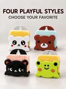 Kitchen Sponge Holder - Cute Animal Shaped Multi-Functional Soap Storage Rack (Includes Suction Cup Hook), Cute Cartoon Design, Combines Soap Holder, Draining Rack, Dishcloth And Sponge Storage In One, Kitchen Organization Essential, Bathroom Practical Accessory - Multicolor - View 4