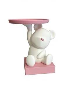 Bear Tray Jewelry Storage Decor, Living Room Desktop Organizer And Home Decoration, Multi-Functional Desktop Decor, Suitable For Storing Jewelry, Keys, Wireless Earphones And Other Small Items, Home Decor, Souvenir, Birthday Gift - Multicolor - View 10
