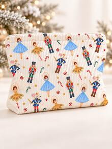 New Nutcracker Print Makeup Bag | French Print Travel Organizer | Travel Essential | Pool Must-Have | Toiletry Bag | Pool Storage Bag | Mother's Day Gift | Teacher's Day Gift | Suitable For Moms, Teachers, Friends And Nurses | Home Essential | Graduation Gift | Easy To Clean Design | Portable Makeup Bag - Multicolor - View 4
