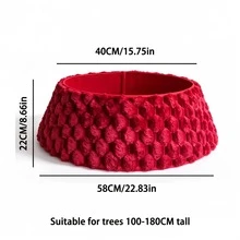 1pc Christmas Tree Collar Plush Christmas Tree Skirt, Suitable For Artificial Christmas Tree, Farmhouse Country Style Tree Ring Tree Skirt, Christmas Home Decor - Christmas Tree Skirt - View 12