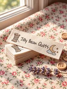 Handmade Customized Fabric Clothing Labels, Personalized Sew-On Sewing Labels, Custom Text Fabric Gift Labels, DIY Handmade Clothing, Bedding Or Knitwear Craft Accessories - Multicolor - View 9
