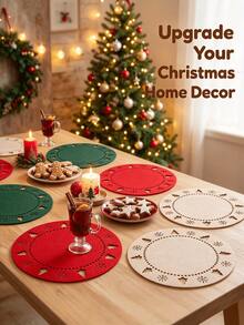 Nordic Style Felt Placemats And Coasters (Coasters Are Gifts) - Holiday Style Non-Woven Felt Placemats, Suitable For Tableware. - View 4